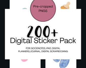 200+ Random Digital Sticker Pack | Scrapbooking, To-Do Stickers for GoodNotes, iPad & Digital Planner