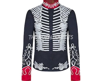 Women's Wool Hussar Jacket | Military Officer Style Braid Parade Historical Custom Coat