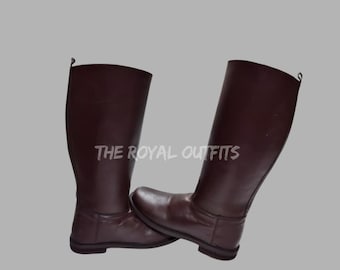 Handmade Brown Leather | Custom Highland Riding Footwear Celtic Style