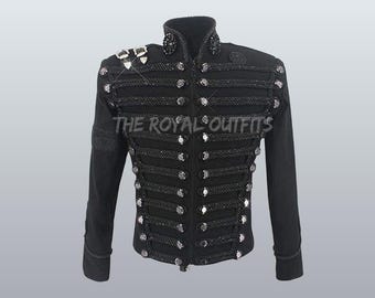 Michael Jackson Military Jacket: Handmade Gold Braid Parade Costume