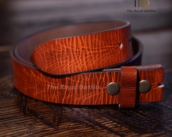 Cinto masculino em couro de búfalo integral – feito à mão em couro maciço de 3,8 cm de largura – clássico e durável, fabricado nos EUA.