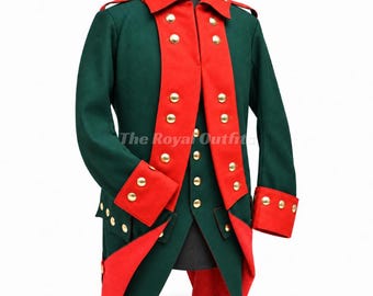 Hessian Soldier Military Coat 18th Century Reproduction Uniform Revolutionary War Officer Jacket Historical Reenactment