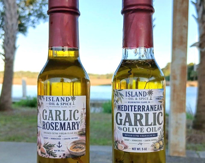 Mediterranean Garlic Olive Oil | Rosemary Herb Infused Bread Dip (5oz)