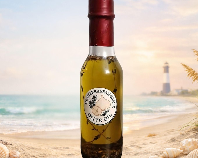 Mediterranean Garlic Infused Olive Oil | Herb Blend Bread Dipping Oil (5oz)