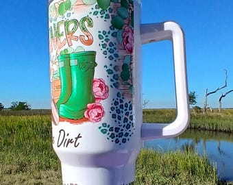Gardeners Know All The Dirt 40 oz. Tumbler with Handle and Straw