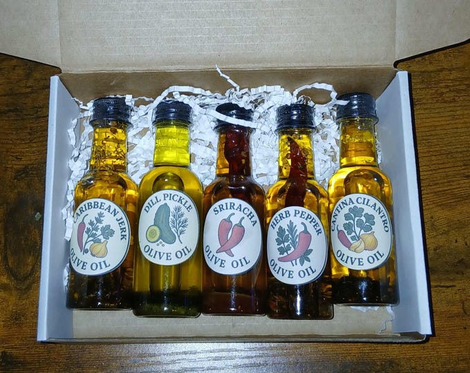 Flavor Infused Olive Oil Sampler Pack, Bold Spicy Flavors (2oz Bottles)