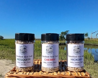 Smoked Sea Salt - 5.5oz handcrafted gourmet finishing salt for grilling, cooking, and seasoning