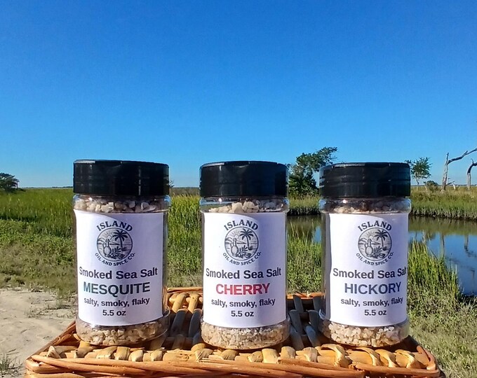 Smoked Sea Salt - 5.5oz handcrafted gourmet finishing salt for grilling, cooking, and seasoning