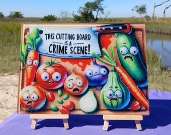 Tempered Glass Cutting Board Murder Scene | Non-Slip, Heat-Resistant, Easy-Clean Surface