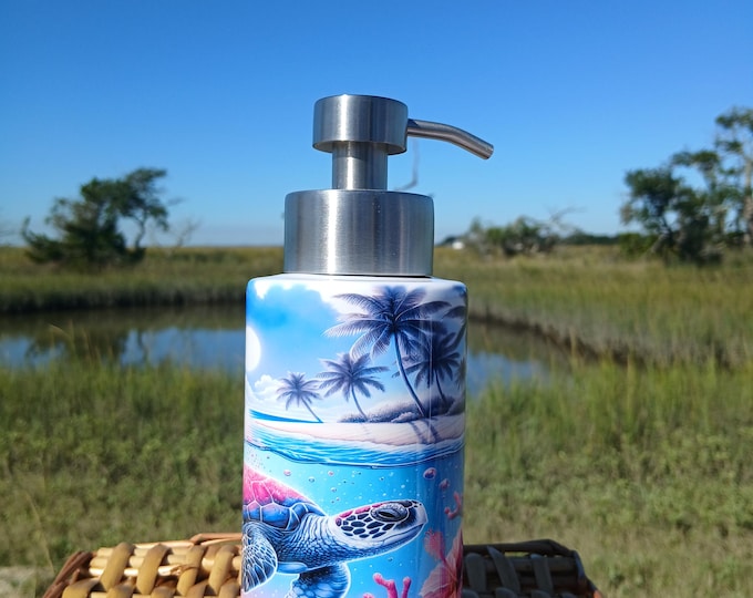 Sea Turtle Soap Dispenser: Coastal Kitchen & Bathroom Decor