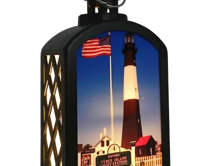 Mini LED Hanging Lantern – Tybee Lighthouse Flameless Centerpiece