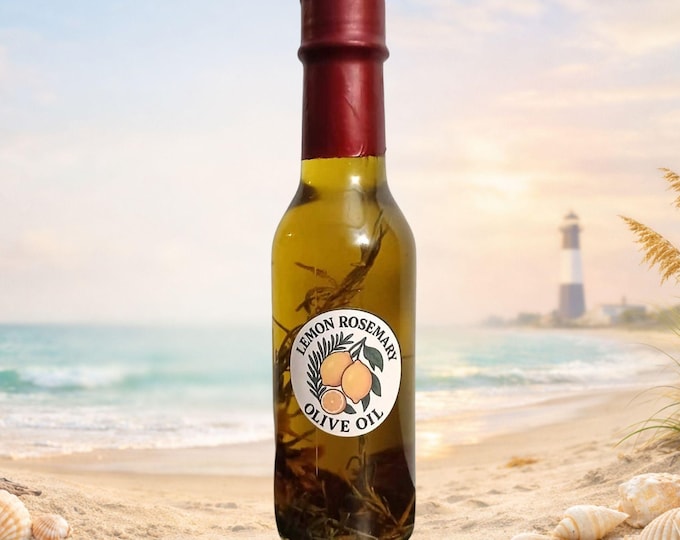 Lemon Rosemary Infused Olive Oil | Gourmet Cooking, Salad Dressing, Bread Dip (5 oz)