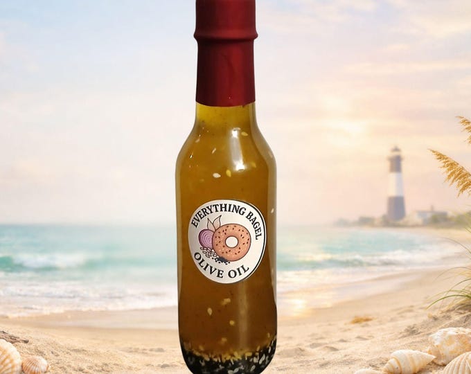 Everything Bagel Infused Olive Oil | Garlic Onion Sesame Bread Dip (5oz)