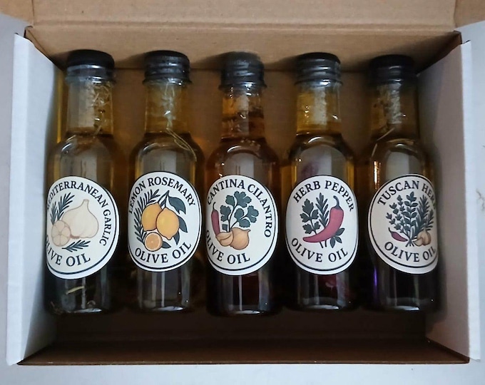 Flavor Infused Olive Oil Sampler Pack FIVE RANDOM PICKS of our 2oz sampler bottles