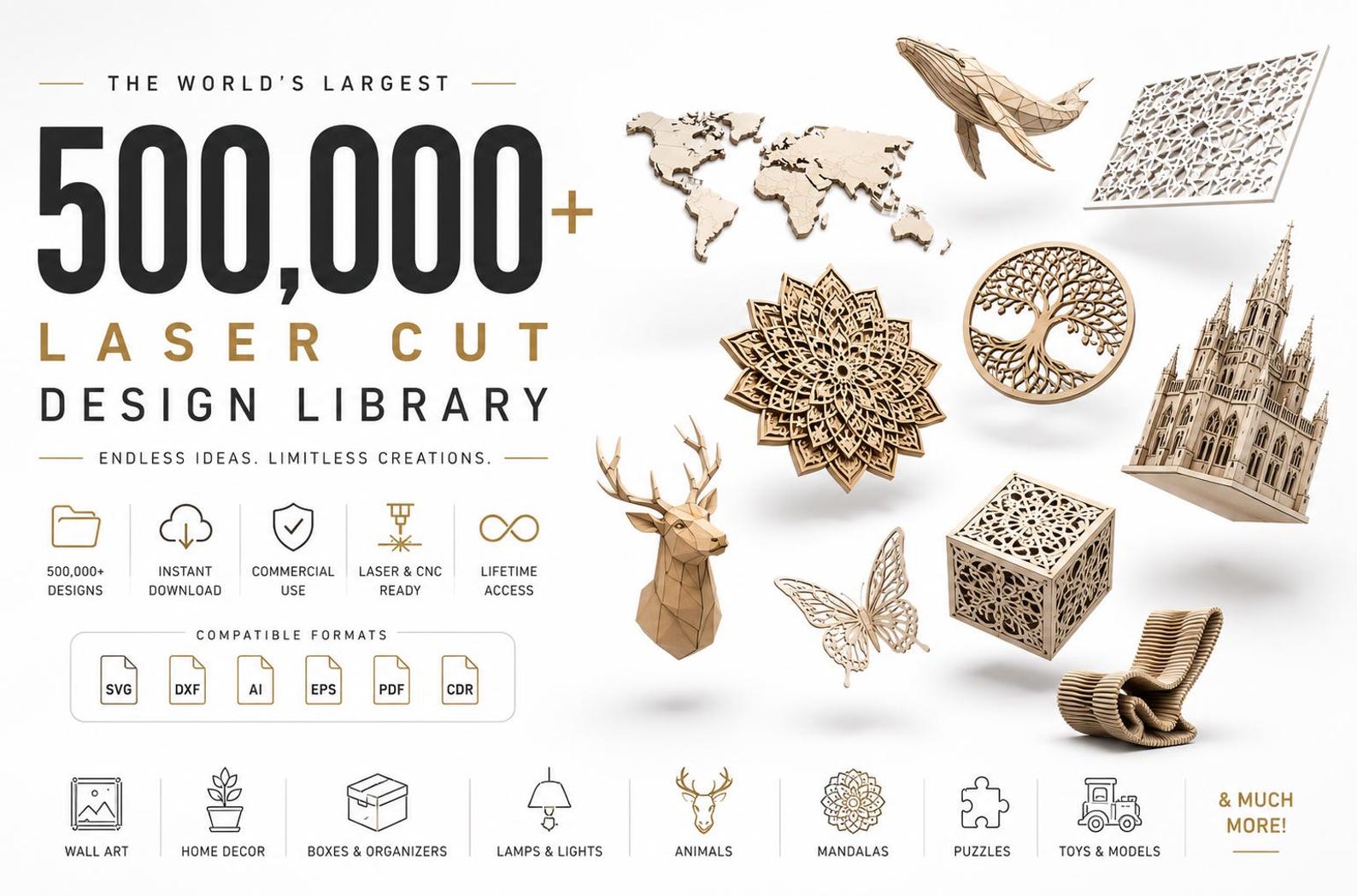 500,000+ Laser Cut Designs Bundle (svg, Dxf, Ai, Pdf Files) - Etsy