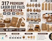 Laser Cut Accessories Bundle SVG DXF | 300+ Glowforge Files | Wooden Earrings Bookmark Keychain Templates | CNC Laser Files Instant Download