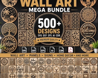 500+ Laser Cut Wall Art Designs Bundle (Digital Download - svg, dxf, eps, ai, cdr)