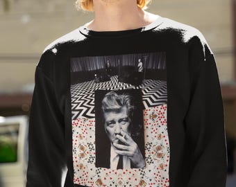 Twin Peaks Sweatshirt - David Lynch Inspired Owl Design- 90's TV Show Clothing- Twin Peaks Gift- Murder Mystery Laura Palmer Twin Peaks
