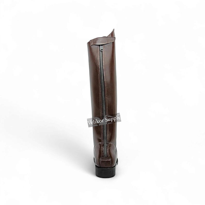 Handmade Brown Leather Dressage Riding Boots – English Equestrian Back ...