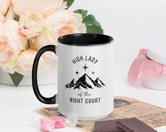 High Lady of the Night Court Mug | Fae Romantasy Inspired White Ceramic Mug