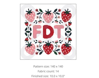 Patrón de punto de cruz "Fresa FDT" / Bordado feminista (Descarga digital)