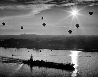 Hot Air Balloons of the Hudson River Valley, New York, Mountains, Photo, Photography