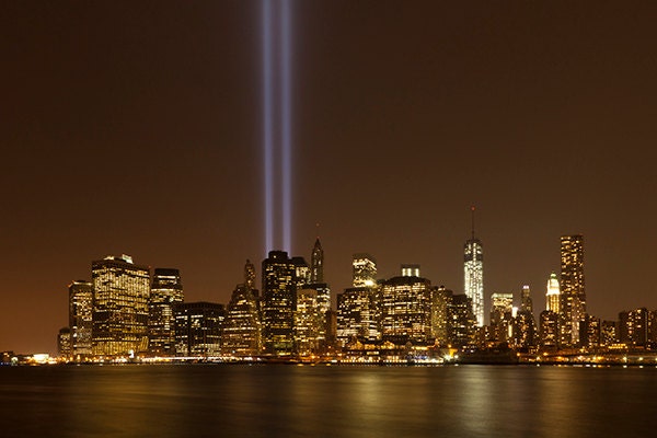 9/11 Memorial Lights Over Manhattan Never Forget, New York, City