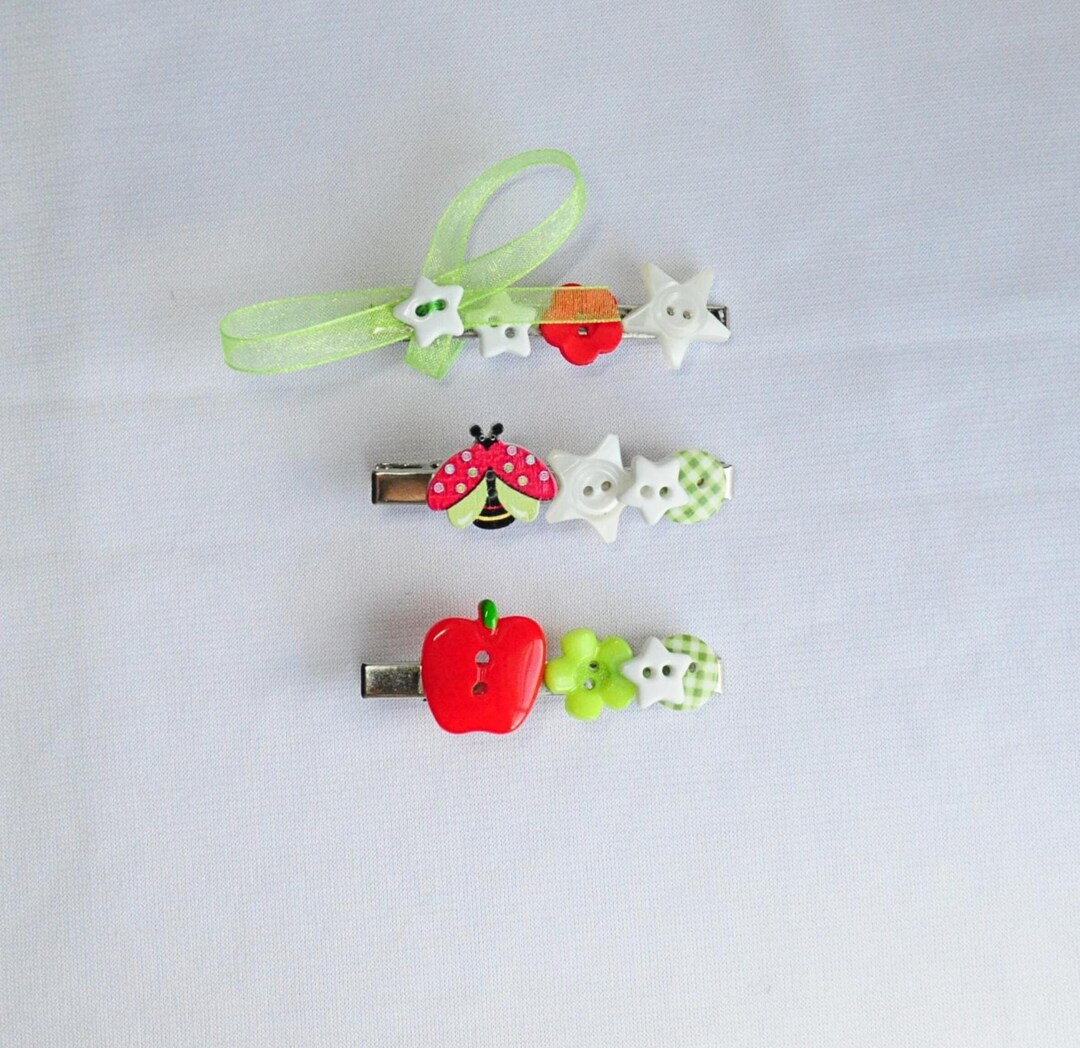 Handmade Apple Hair Clips: Juminocore Applecore Heisei Retro Whimsy ...