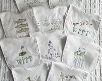 3-Pack Personalized Baby Bib Bundle - Custom Embroidery Included