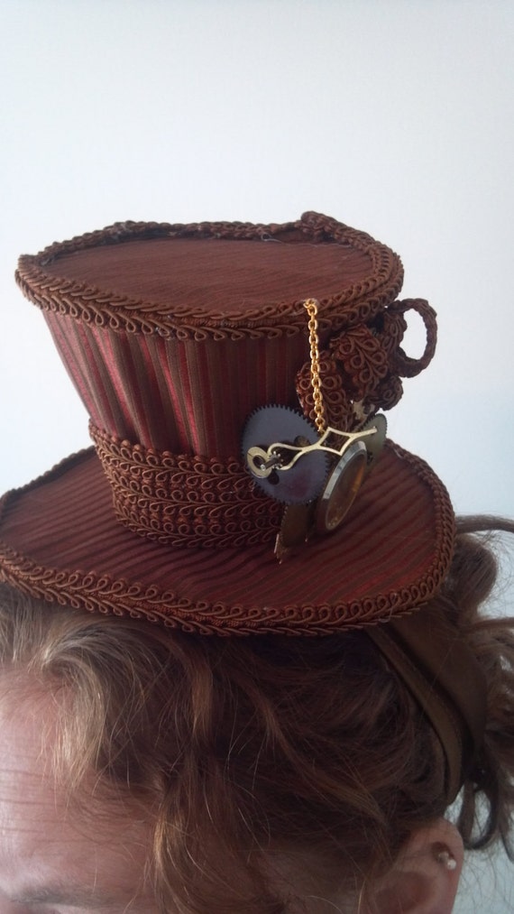 elegant steampunk lady of science victorian mini top hat