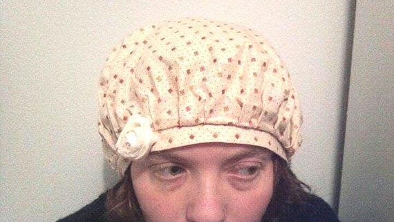 shabby chic hat with fabric rose