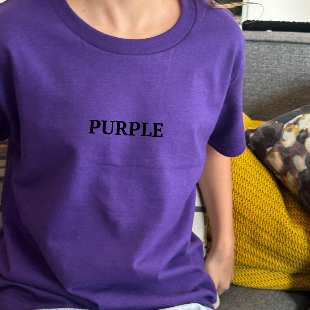 Gildan 5000B Youth T-shirt Mockup PURPLE 5 PNG Real Mockups, 1 Side ...