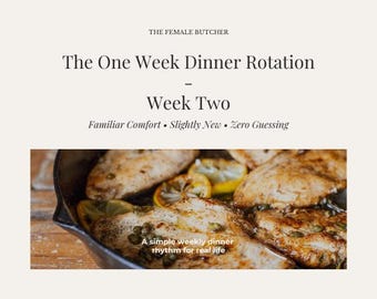 Printable Family Meal Plan: Week 2 Dinner Rotation, Recipes, Grocery List (Digital PDF Download)
