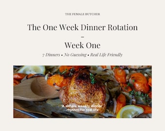 One Week Dinner Rotation / 7 Easy Weeknight Dinners / Simple Family Meal Plan / Printable PDF