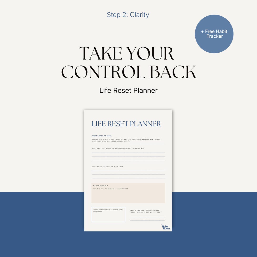 Life Reset Planner Printable | Reset Your Life & Mindset Worksheet ...