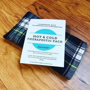 Lavender Headache & Eye Rice Bag - 4.5 x 11.5 inches, hot cold therapy pack, natural heat pad, rice heating pad, lavender scented