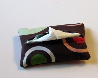 Brown with Green Red Pink Dots Purse Tissue Cozy Under 5 Dollars Stocking Stuffer