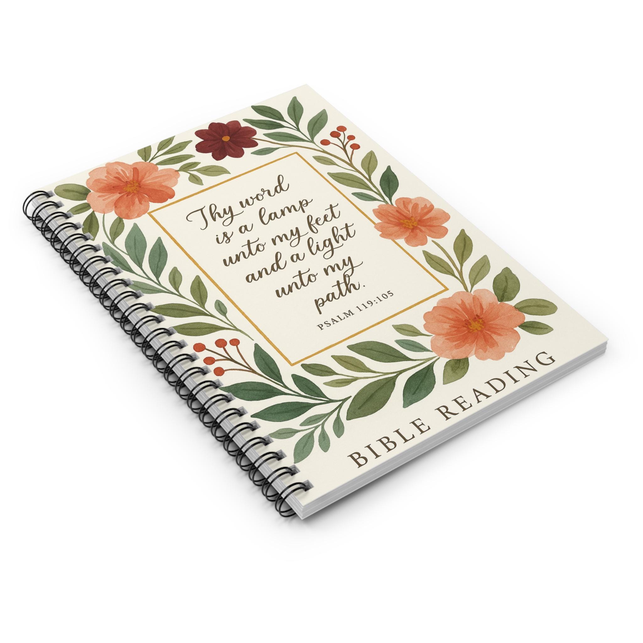 Floral Bible Study Journal – Inspirational Spiral Notebook for Prayer ...
