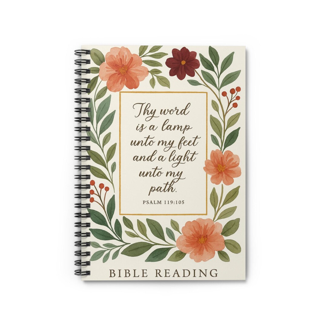 Floral Bible Study Journal – Inspirational Spiral Notebook for Prayer ...