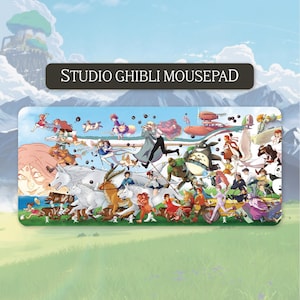 Podkładka pod mysz Studio Ghibli | Minimalistyczna, estetyczna podkładka pod mysz | Antypoślizgowa, precyzyjnie szyta podkładka pod mysz gamingową z motywem anime (90 x 40 cm)