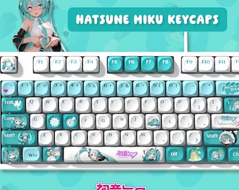 初音ミク ラビットホール キーキャップ: PBT 昇華転写、チェリー