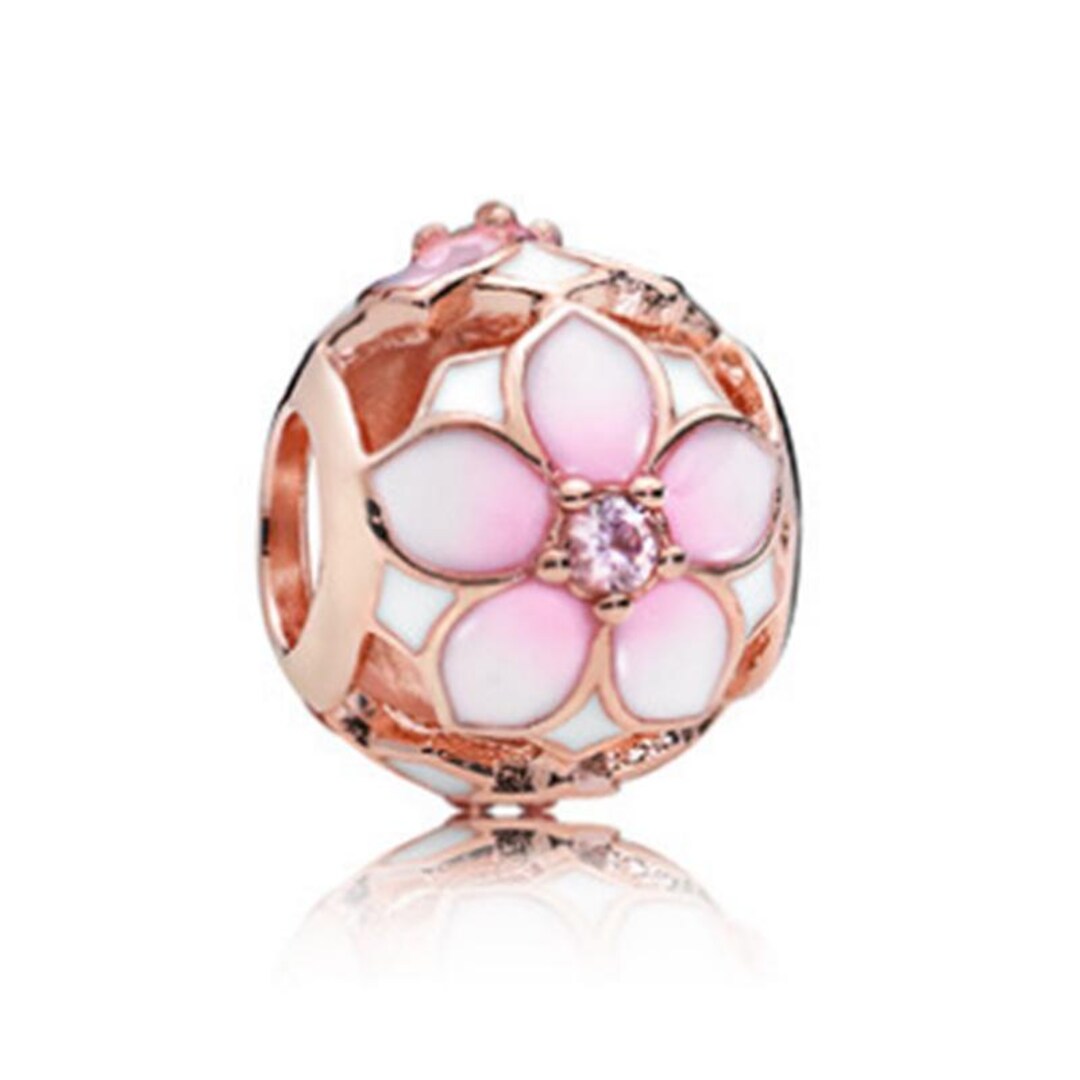 Pandora Rose Gold Magnolia Bloom Charm Ale Met - Etsy
