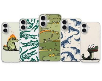 Crocodile Phone Case Alligator Gift Cover for iPhone 17 Pro Max, 16e, 15, 14, 12 & Samsung S25 Ultra, S24 FE, A56, Pixel 10 XL, 9a, 8