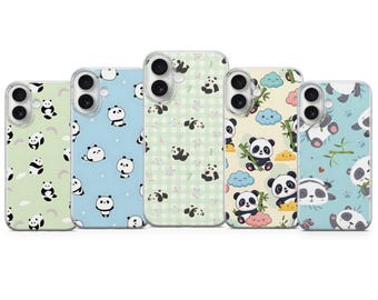 Panda mobilskal, sött panda-presentfodral för iPhone 17 Pro Max, 16e, 15, 14, 12 & Samsung S26 Ultra, S24 FE, A56, Pixel 10 XL, 9a, 8
