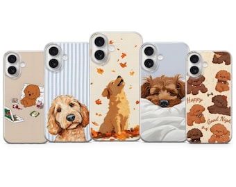 Funda de teléfono Goldendoodle, diseño de perro adorable para iPhone 17 Pro Max, 16e, 15, 14, 12 y Samsung S25 Ultra, S24 FE, A56, Pixel 10 XL, 9a, 8