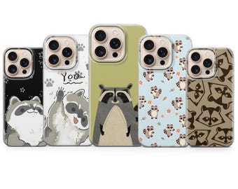 Funda de mapache para iPhone 17 Pro Max, 16e, 15, 14, 12 y Samsung S25 Ultra, S24 FE, A56, Pixel 10 XL, 9a, 8