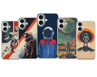 Funda de astronauta, funda de explorador espacial para iPhone 17 Pro Max, 16e, 15, 14, 12 y Samsung S25 Ultra, S24 FE, A56, Pixel 10 XL, 9a, 8