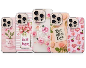 Funda para teléfono del Día de la Madre, funda de regalo para la mejor mamá del mundo para iPhone 17 Pro Max, 16e, 15, 14, 12 y Samsung S25 Ultra, S24 FE, A56, Pixel 10 XL, 9a, 8
