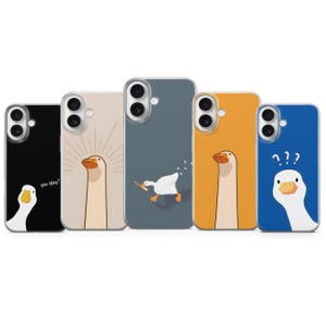 Mobilskal med fånigt gås, tecknad anka, presentfodral för iPhone 18 Pro Max, 16e, 15, 14, 12 och Samsung S25 Ultra, S24 FE, A56, Pixel 10 XL, 9a, 8