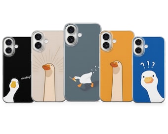 Funda de teléfono Silly Goose, diseño de pato de dibujos animados, para iPhone 17 Pro Max, 16e, 15, 14, 12 y Samsung S25 Ultra, S24 FE, A56, Pixel 10 XL, 9a, 8